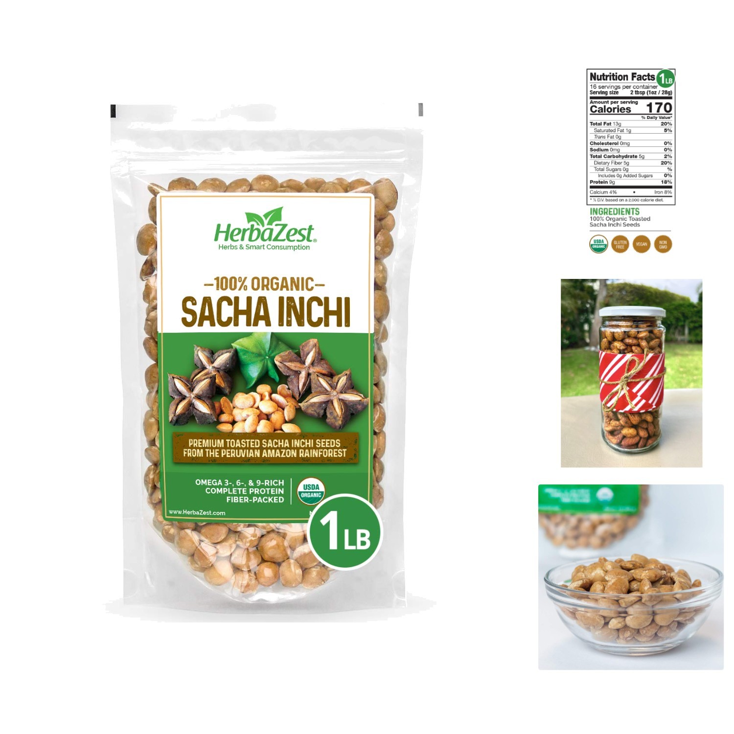 Versatile Organic Sacha Inchi Seeds – 1 LB for Healthy Baked Goods & Snacks