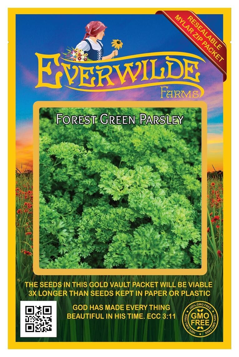 1000 Forest Green Parsley Seeds – Everwilde Farms Mylar Seed Packet