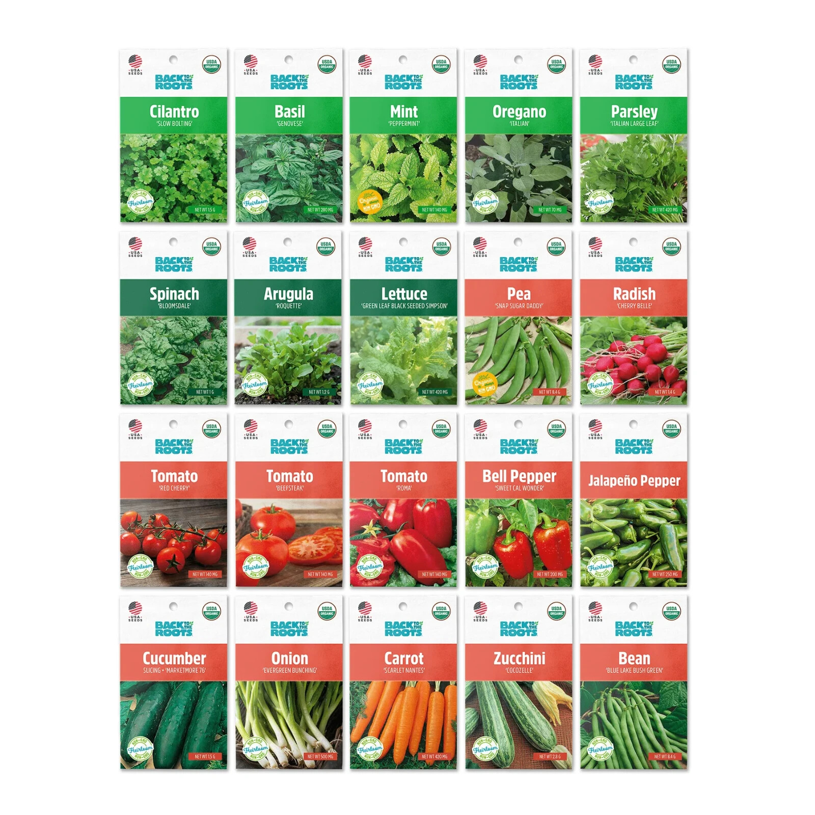 20 ct Back To The Roots Organic Herb & Vegetable Garden Seed Variety 50% Off !!