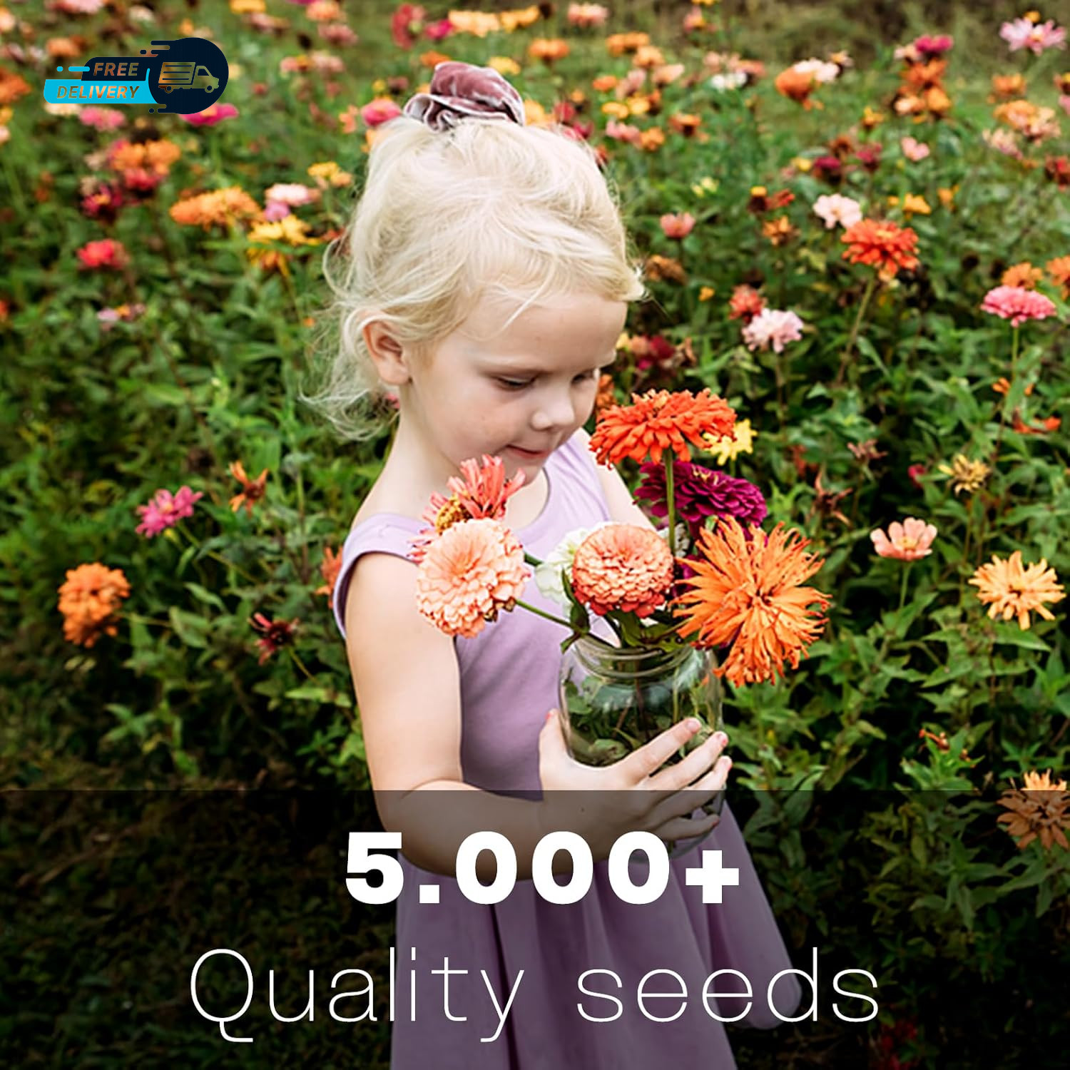 Zinnia Seeds Bulk 5000+ Outdoor Flower for Planting Giant Zinnia Seeds for 2026
