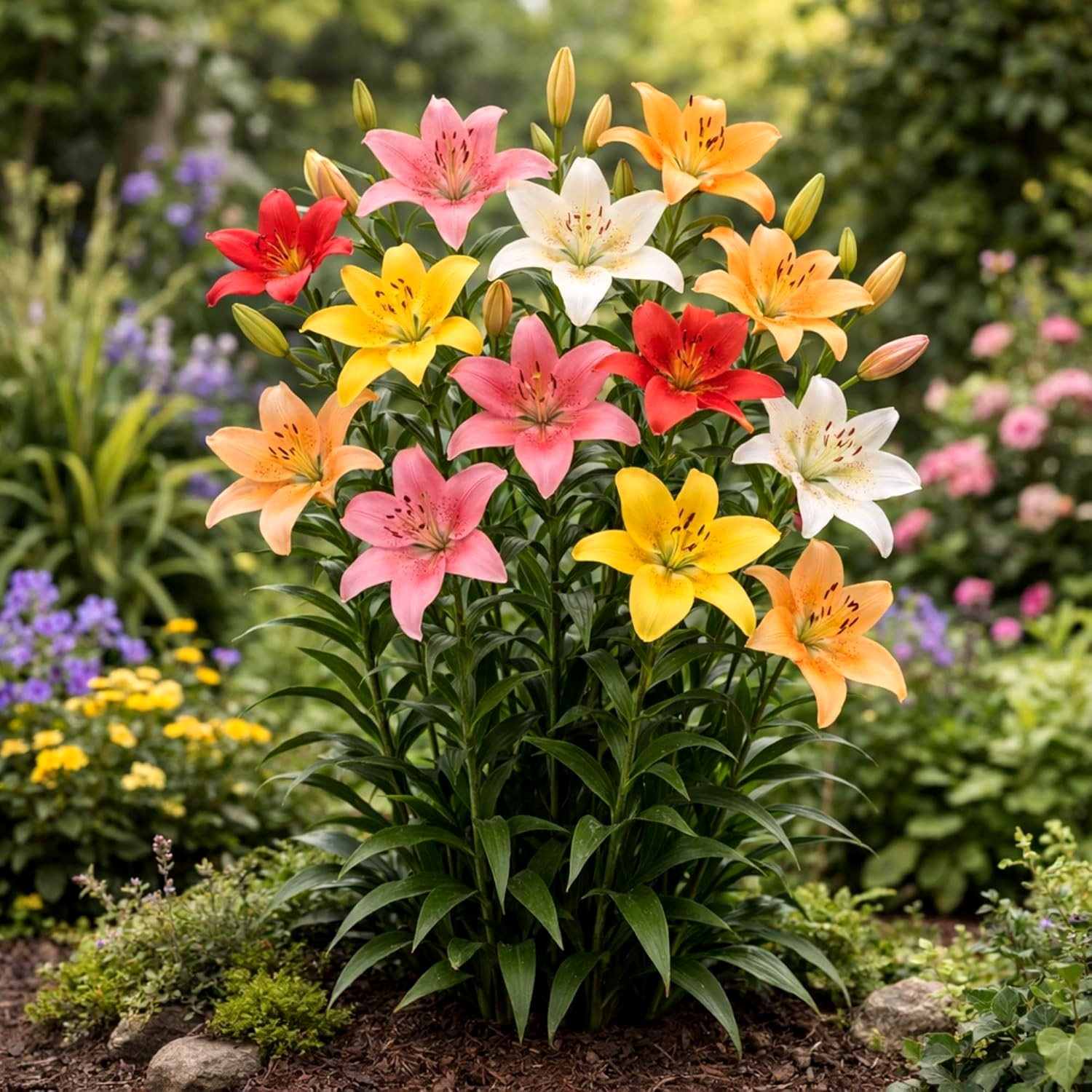 Lily Flower Bulbs 4 Asiatic Color Mix Lilies Garden Flowers Ready to Plant