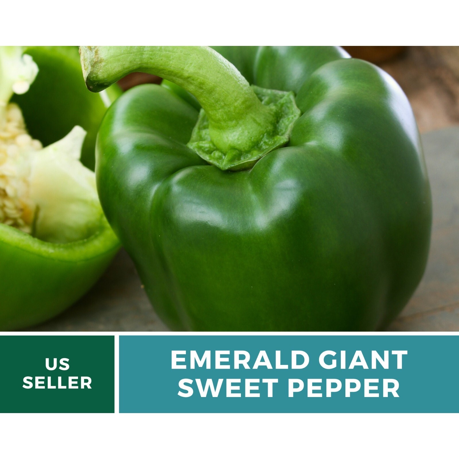 Pepper, Emerald Giant Sweet Bell – 30 Seeds – Heirloom (Capsicum annuum)