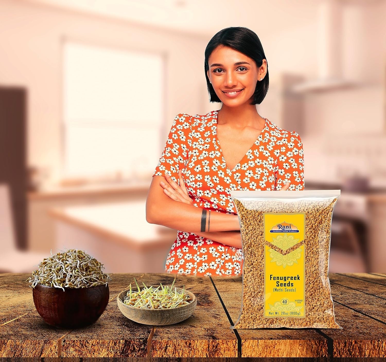 Rani Fenugreek Methi Seeds Whole 128oz Bulk Jar