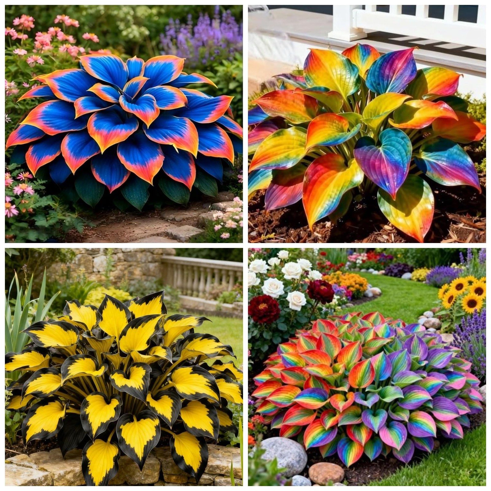 355+ Rainbow Hosta Seeds Heart Shaped Leaves, Hostas Seed for Planting Colorf…