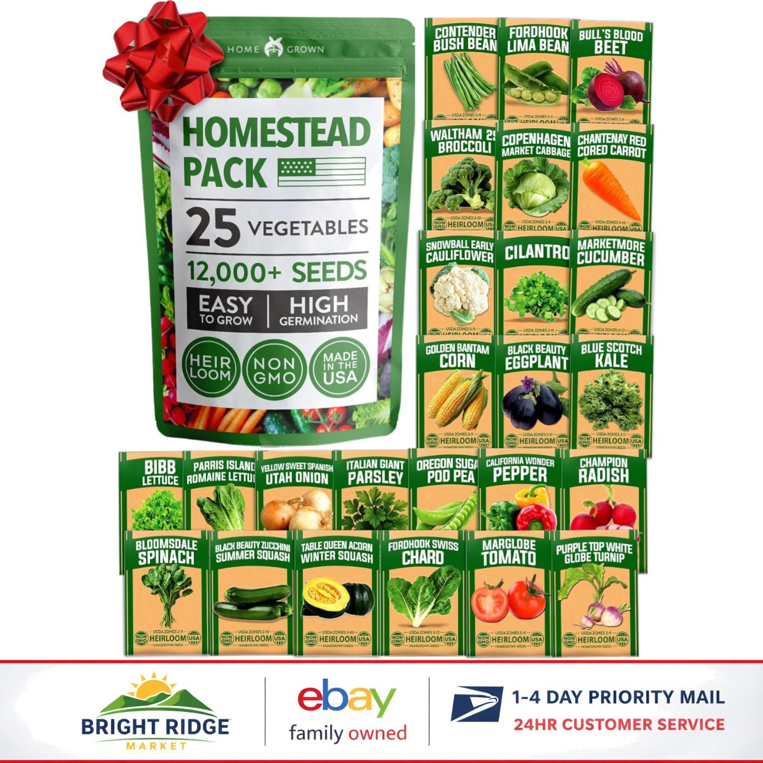 Survival Seed Vault with 12000 Seeds, Perfect for Indoor or Outdoor Gardens