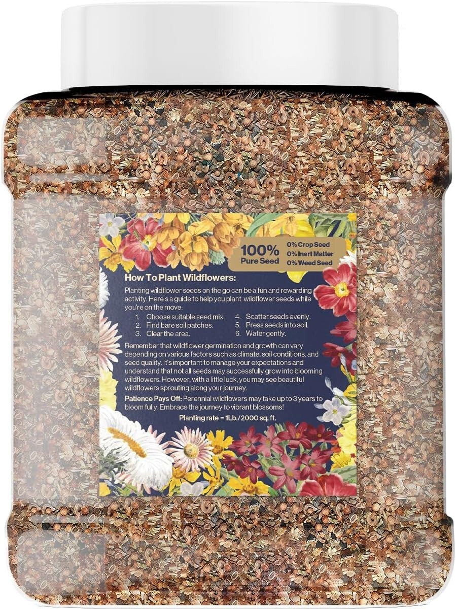 Revitalize Your Yard with Bulk Wildflower Seed Shaker – 900,000+ Organic Seeds