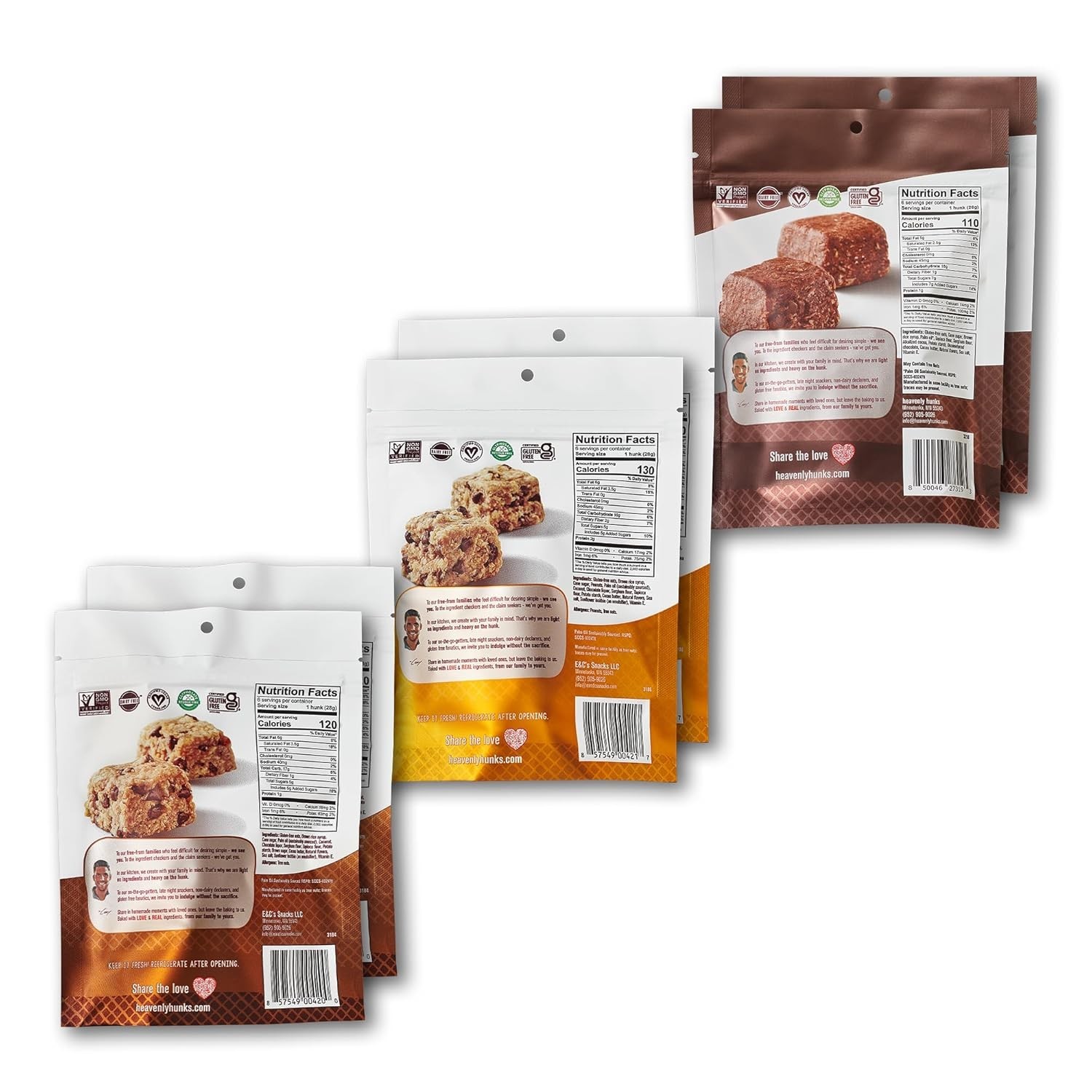 Delicious 6-Pack Oatmeal Chocolate, Peanut Butter & Brownie Bites – Treats