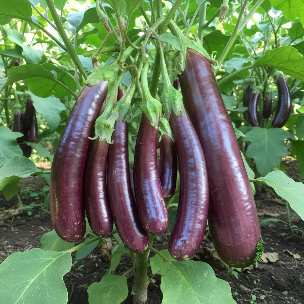 350 Long Purple Eggplant Seeds – Slender Dark Purple Vegetable for Garden