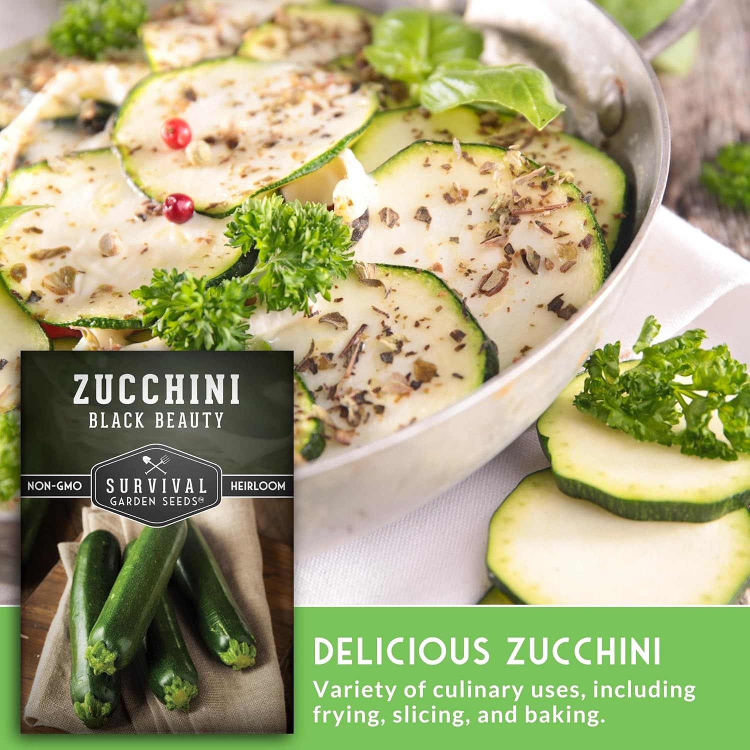 Black Beauty Zucchini Seed for Planting – 1 Pack with Instructions to Plant &…