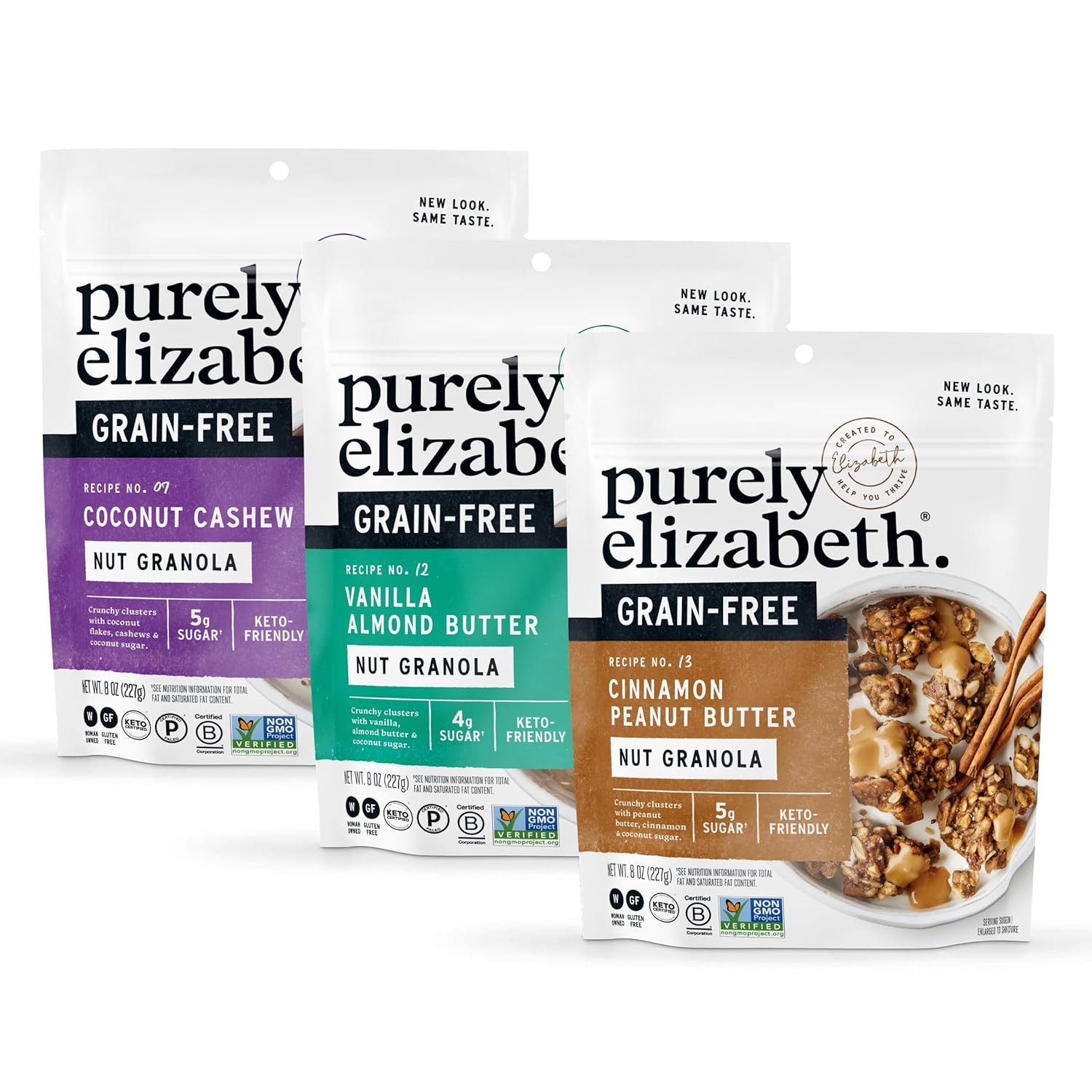 Purley Elizabeth Keto Granola Best Sellers Variety Pack, Made with Nuts and Seed