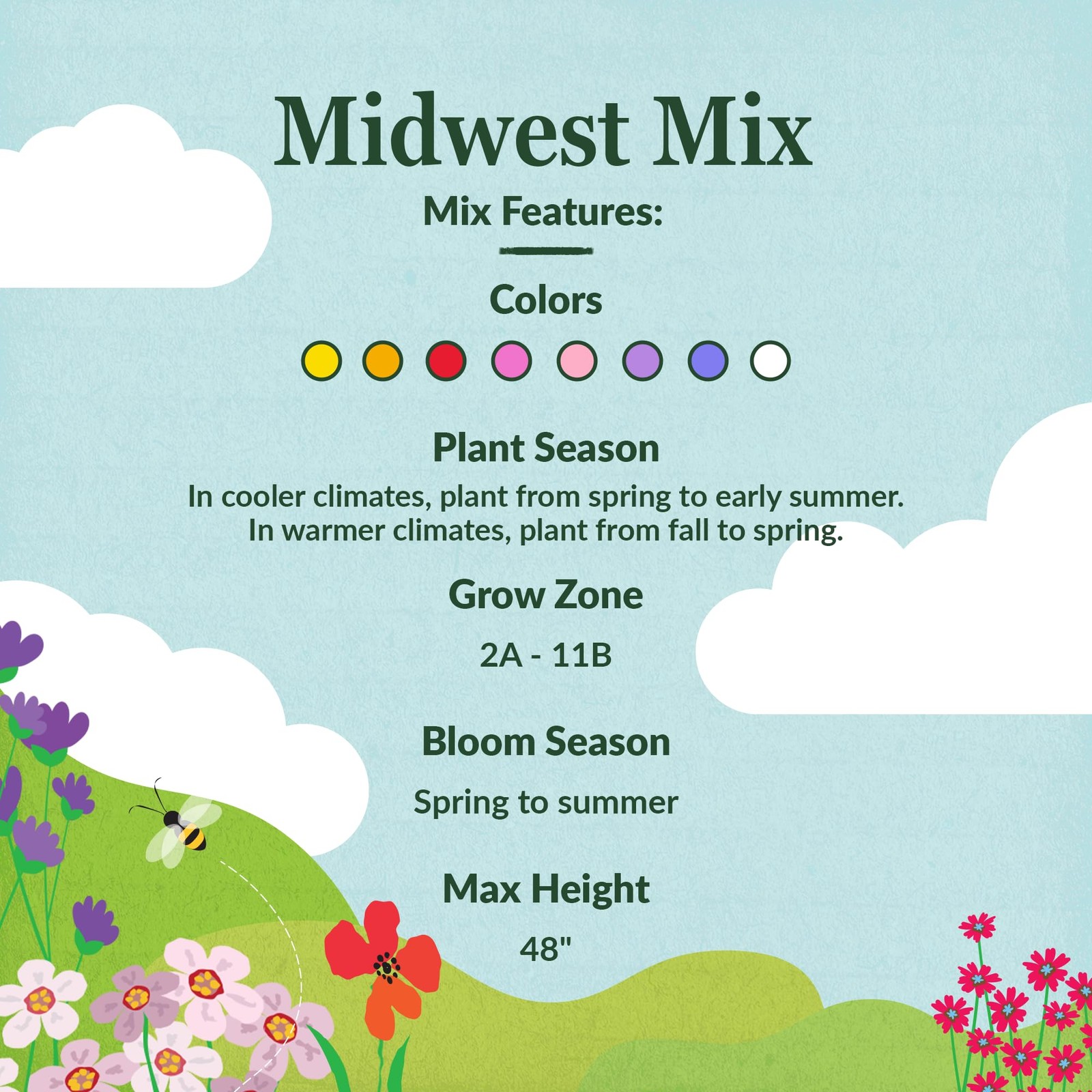 Ferry-Morse Midwest Mix Bulk Wildflower Seeds, 1lb
