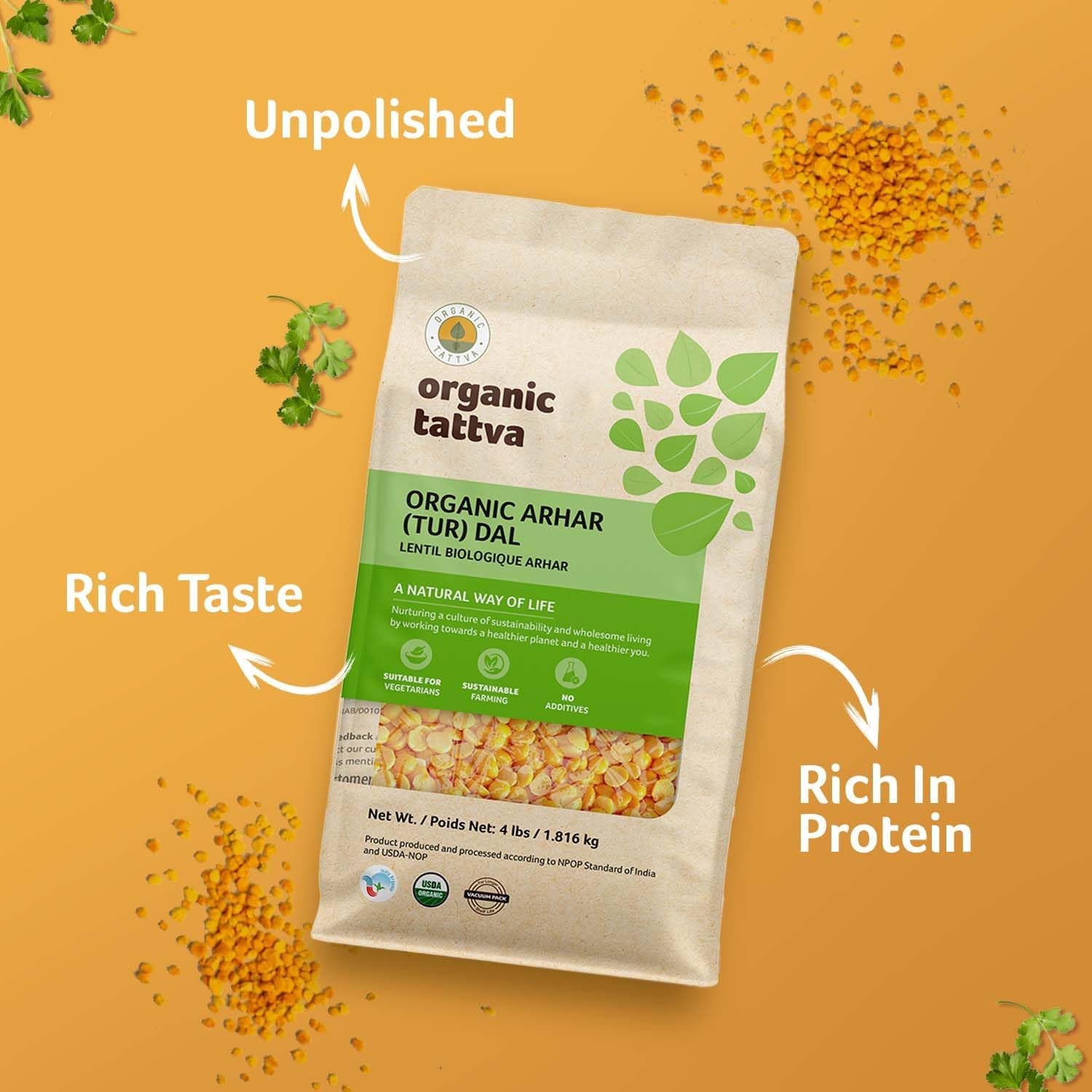 Toor Dal (4 lbs) – Unpolished Organic Tur Dal (Arhar) – Nutritious & Rich in …