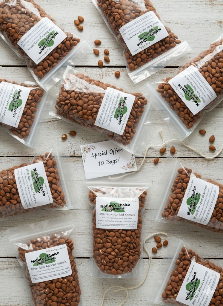 10 Lbs of Apricot Kernels (1lb x 10 bags) California Grown BITTER