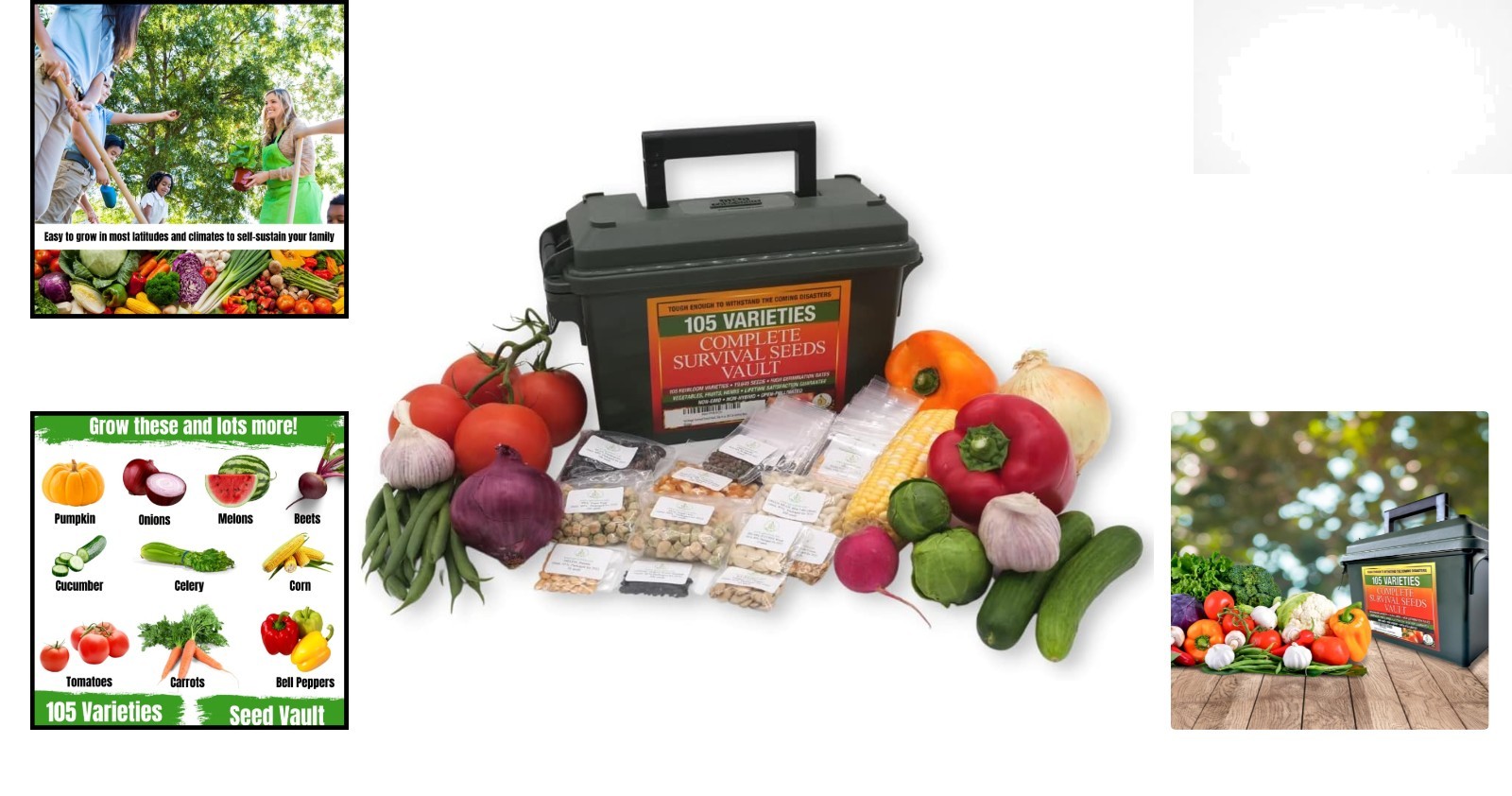 Ultimate Home Garden Kit – 105 Varieties of Non-GMO Heirloom Seeds in Organizer