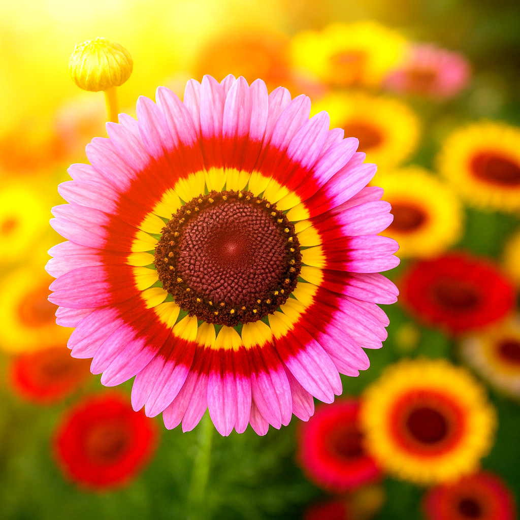 500+ PAINTED DAISY TRICOLOR AUTUMN MIX SEEDS GIGANTIC FLOWERS BUTTERFLIES BEES