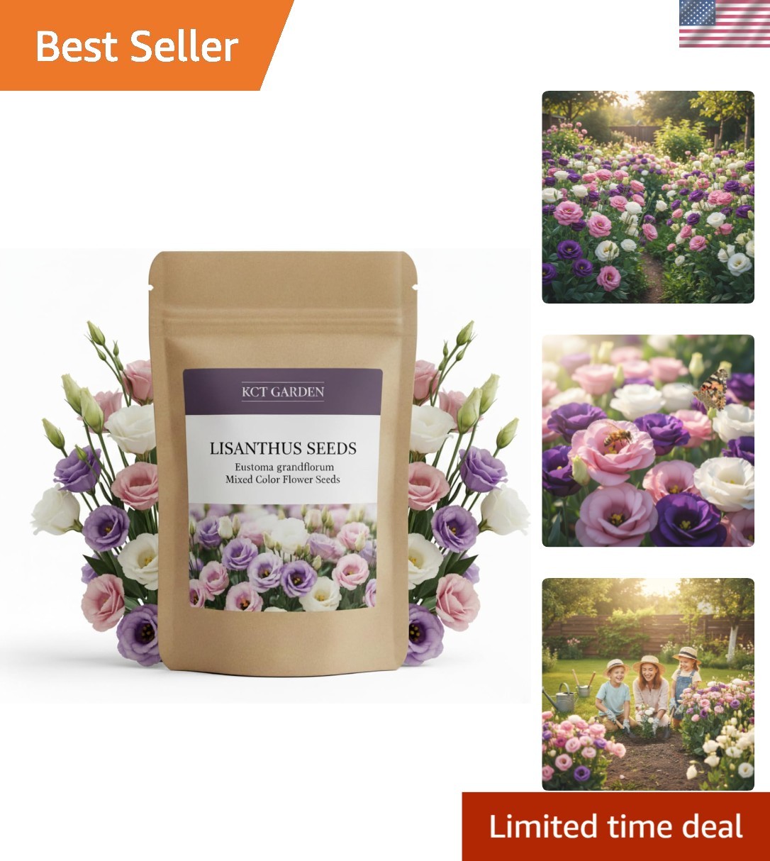 Vibrant Mixed Color Lisianthus Seeds – 100 Eustoma Grandiflorum for Blooming