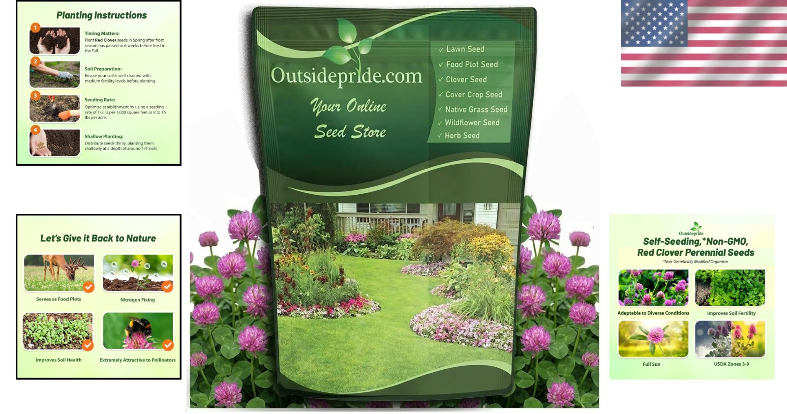 High Yield Red Clover Seeds – 10 lbs. for Companion Planting