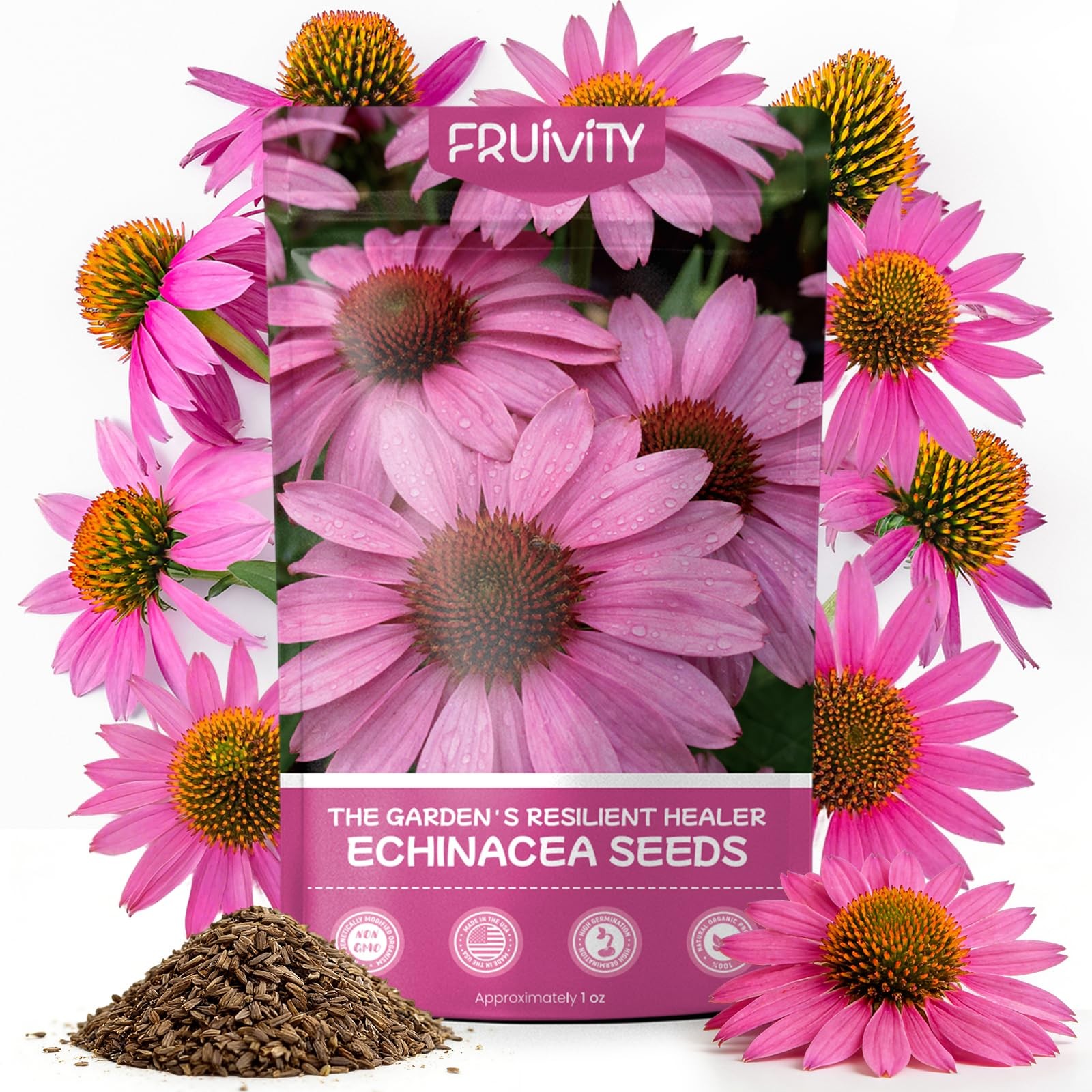 Coneflower Seeds 1 oz (Over 10,000+ Seeds) – Echinacea Seeds for Planting, He…