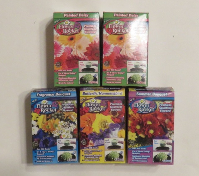 Flower Rocket Lot Of 5 Seed Packs 500 Seeds Per Box Packed for 2024-2026 NEW!!