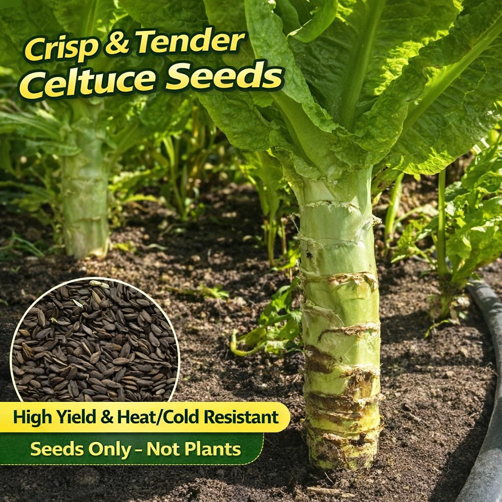Lettuce Seeds Stem Lettuce Seeds Crisp Green Heirloom 50/100 Pcs（Seeds only）