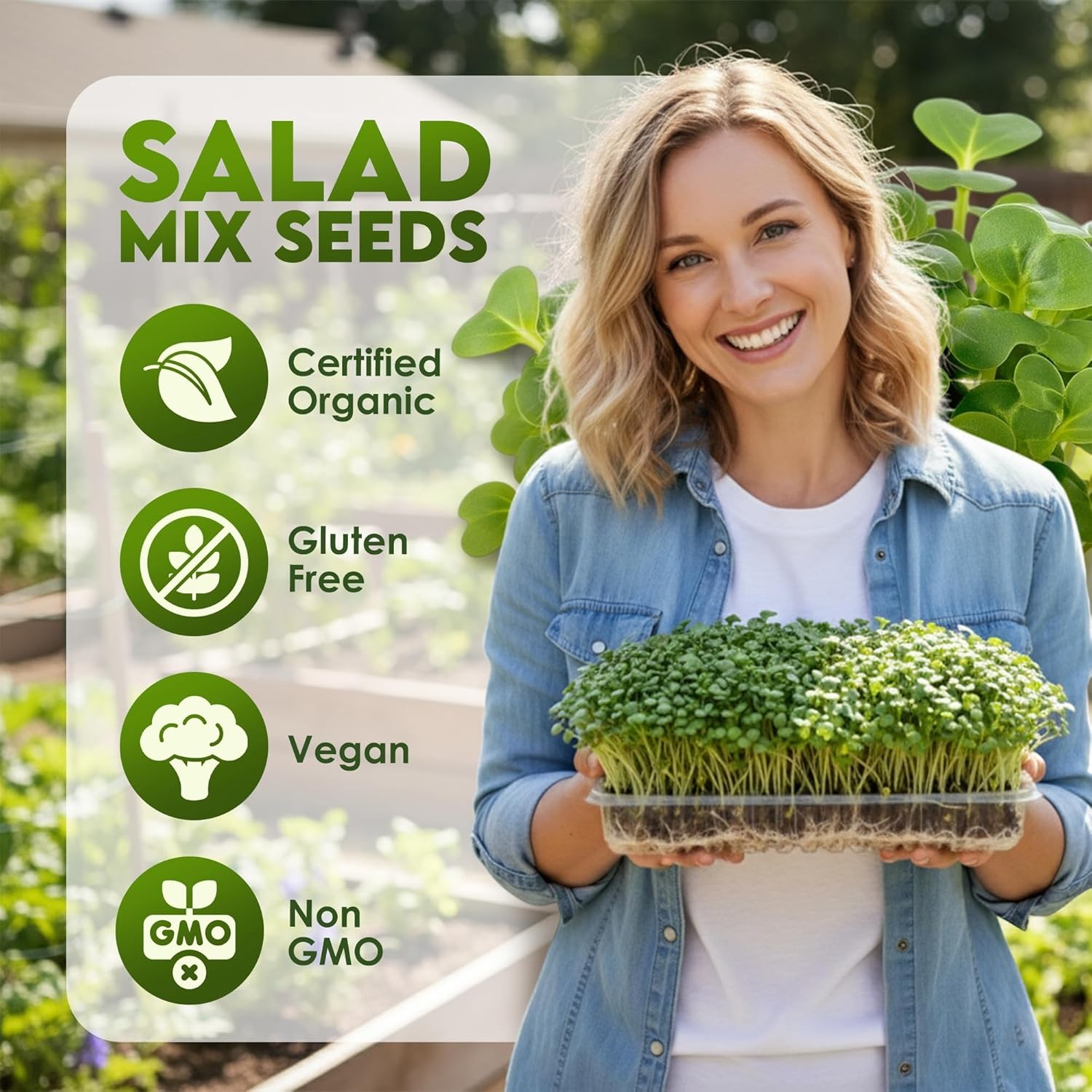Nature Jims Sprouts Organic Salad Mix – Non-GMO Microgreen Seeds for Growing ?