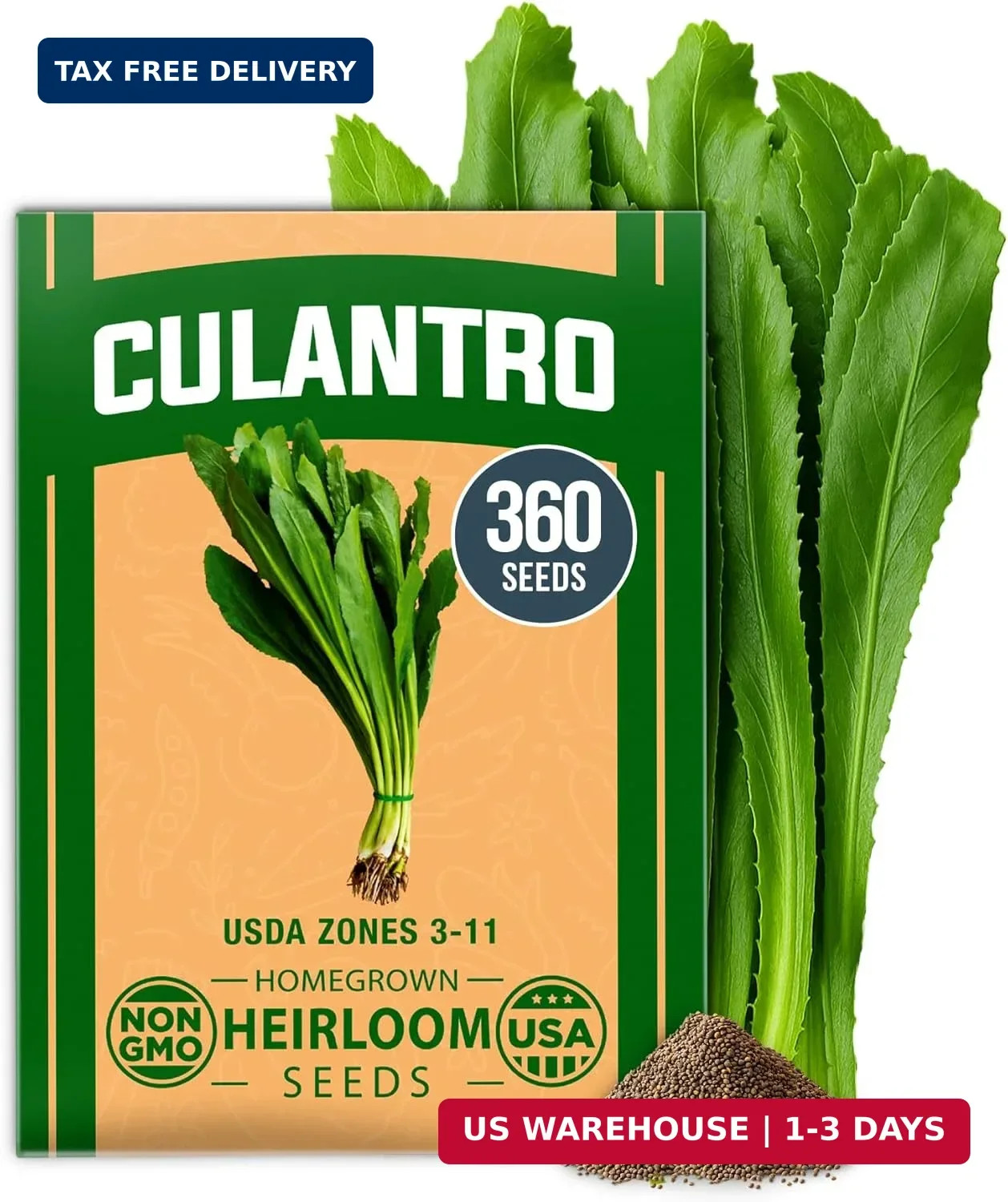 HOME GROWN Non GMO Culantro Seeds 360 Herb Seeds for Planting Non-GMO Heirloom V