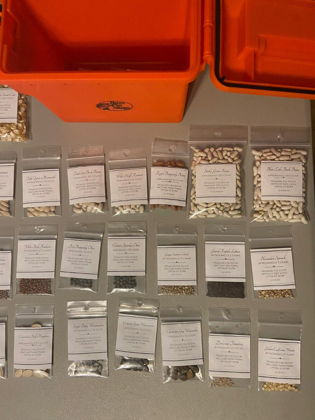 Survival Seed Vault Vegetable Seeds. Approximately $150 value. Free shipping.