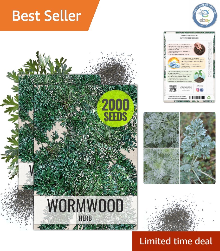 Wormwood Seeds for Planting – Non-GMO Perennial Herb for Digestion – 1000 Seeds