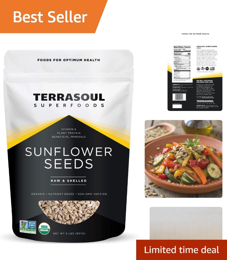 2 Pound Resealable Pouch of USDA Organic Sunflower Seeds – Unsalted Perfection