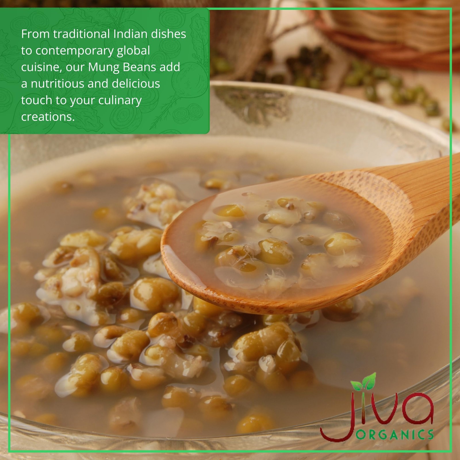Jiva Organic Mung Bean – Mung Moong Beens Whole for Sprouting and Cooking – 2…