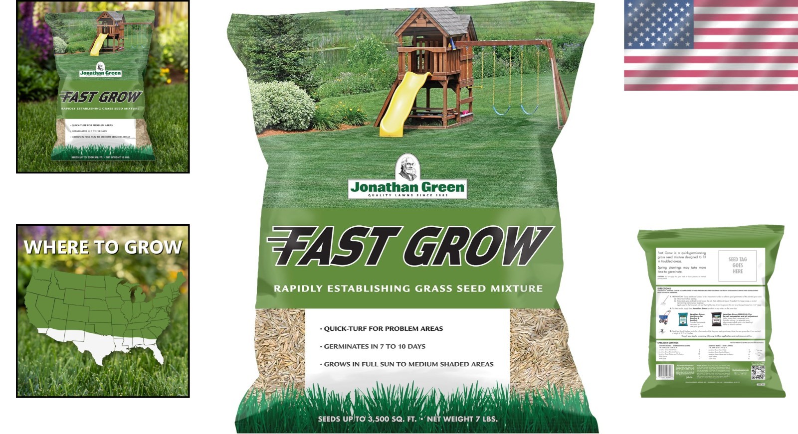 Fast Grow Grass Seed (7 lb) – Perfect for Quick Lawn Establishment & Overseeding