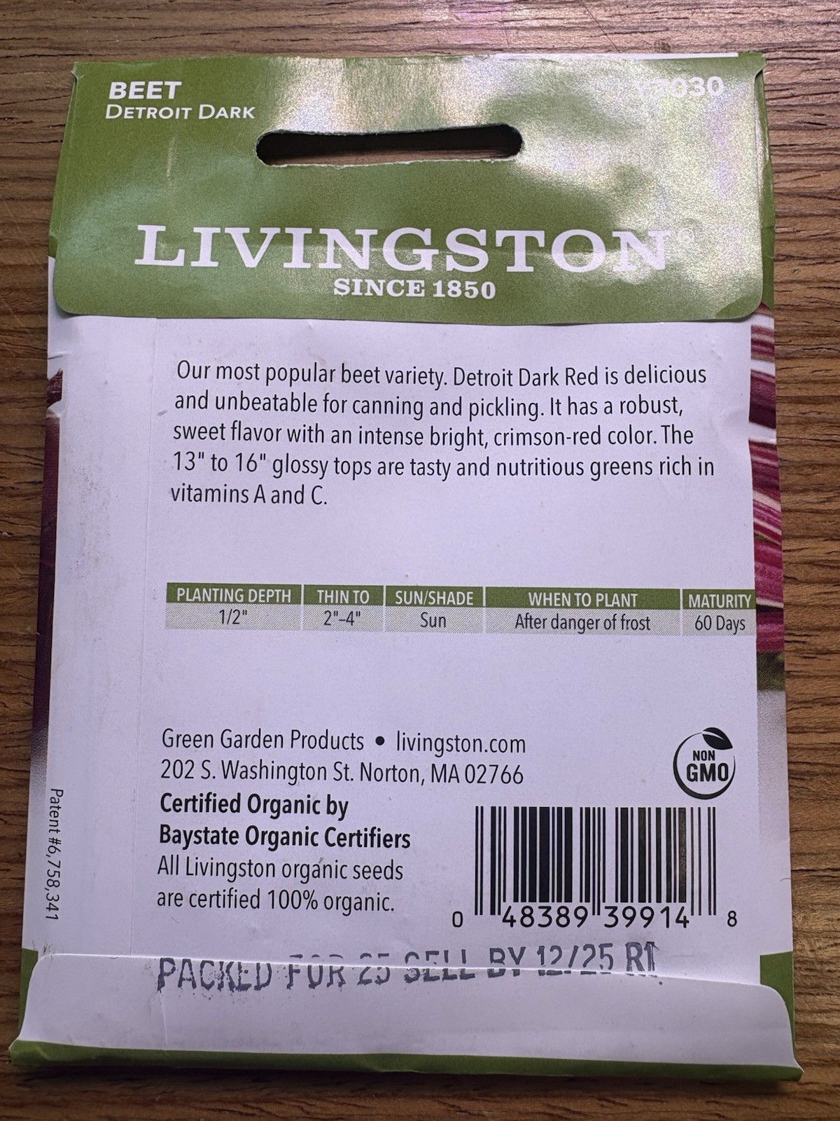 10 PACK BUNDLE Livingston Seed Company Detroit Dark Beet Organic Non-GMO Seeds