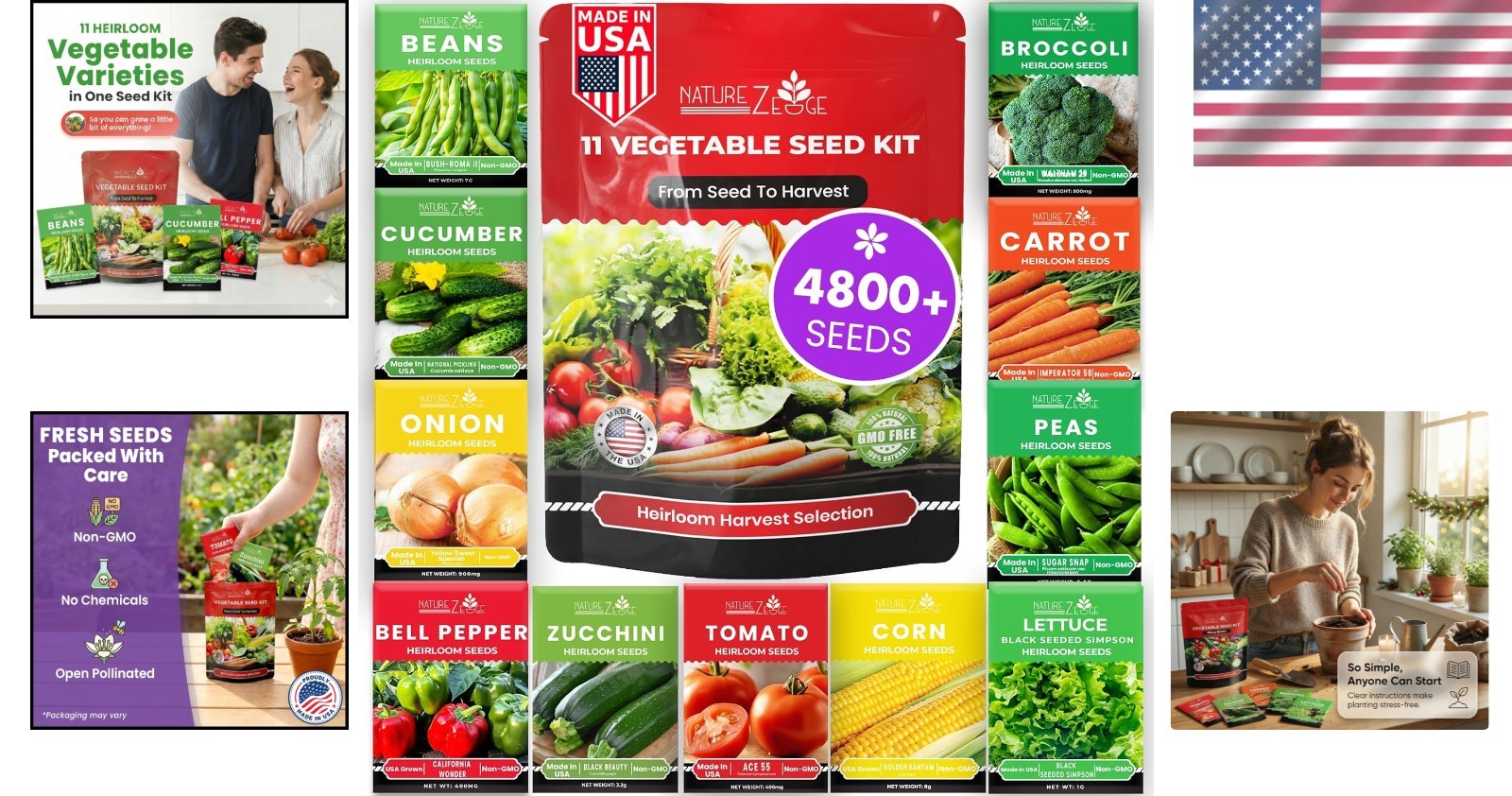 Non-GMO Survival Seed Vault: 11 Easy-Grow Heirloom Vegetables for All Climates