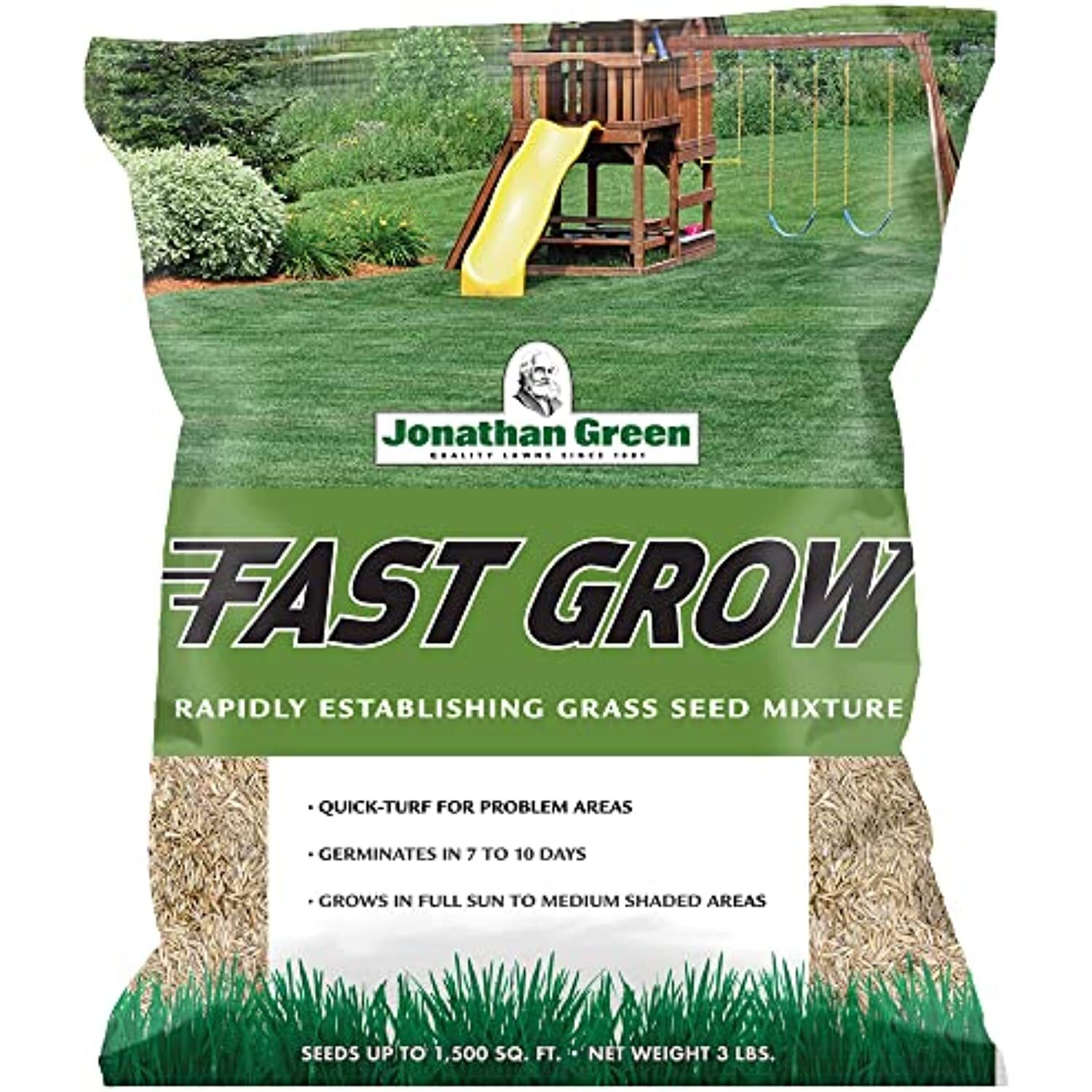 Jonathan Green (10820) Fast Grow Grass Seed – Cool Season Lawn Seed (3 lb)