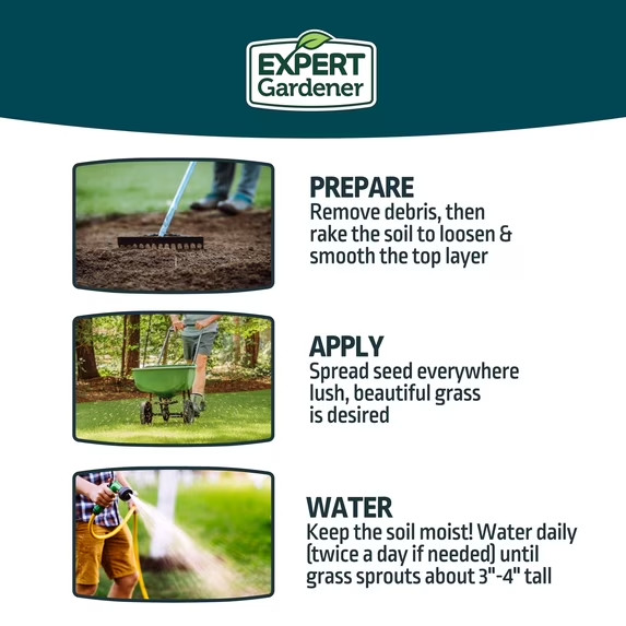 Expert Gardener Kwik Grass Seed Mix, for Sun to Partial Shade, 3 lb.