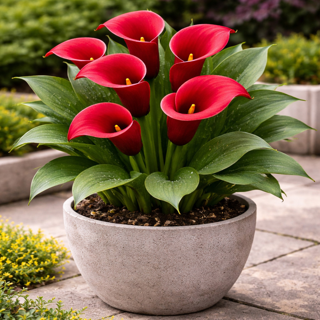Majestic Red Calla Lily Rhizomes – Premium Flower Bulbs for Planting (3 Bulbs)