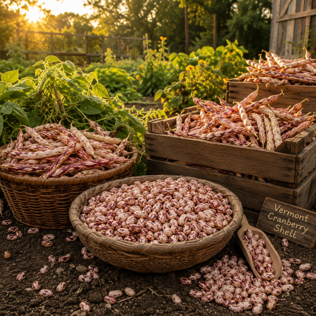 Vermont Cranberry Shell Bean Seeds – Heirloom Bush Bean – 25 seeds
