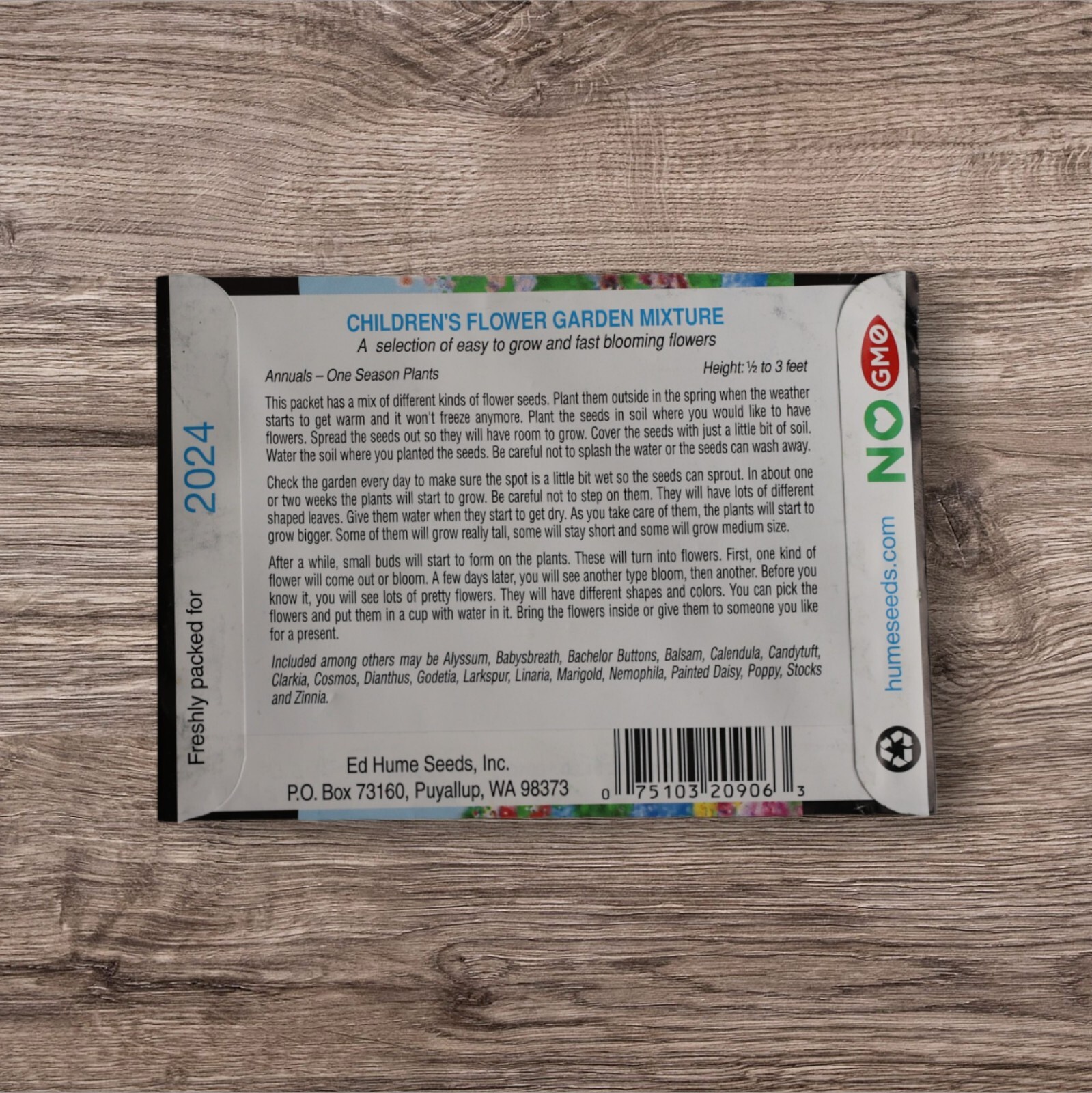 Pack 3pcs Ed Hume Seeds – Children’S Flower Garden Mixture