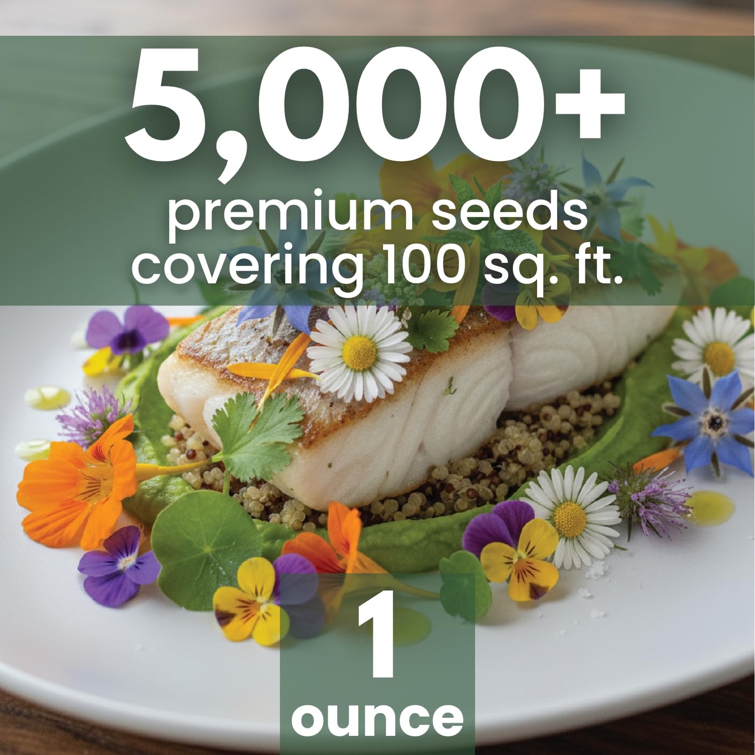 Premium Culinary Seeds Mix – 5,000 Edible Flower & Herb Seeds for Planting