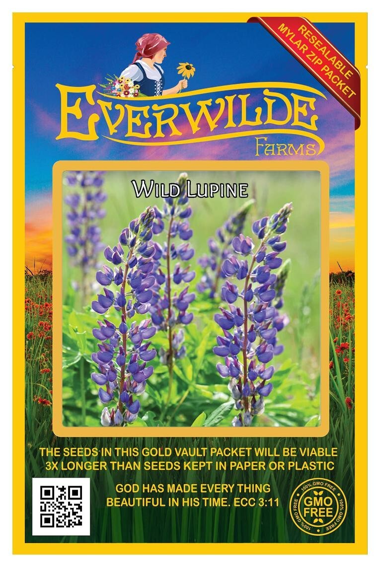 10 Wild Lupine Wildflower Seeds – Everwilde Farms Mylar Seed Packet