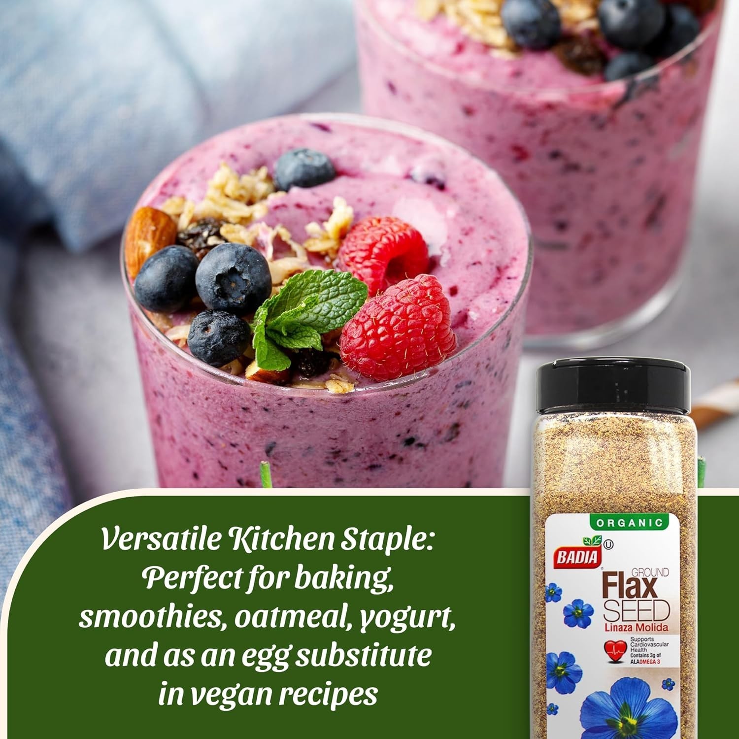 High Fiber Organic Flax Seed 16 oz – Resealable for Maximum Freshness & Flavor