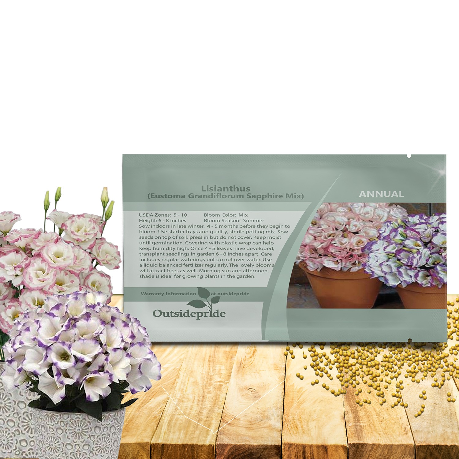 50 Seeds Lisianthus Seed – Lisianthus Sapphire Mix Flower Seeds