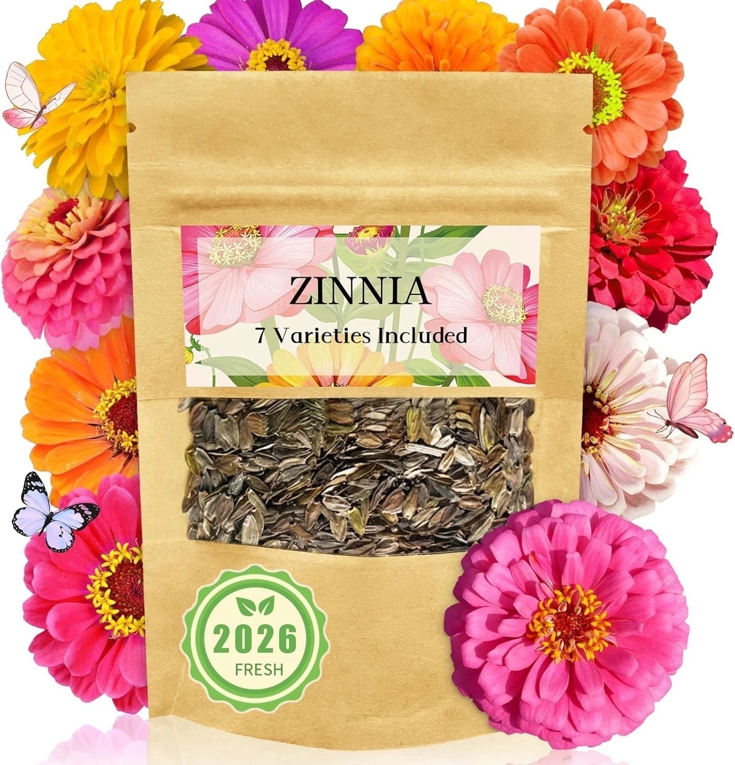 Zinnia Seeds Bulk 5,000 plus Outdoor Flower for Planting Giant Zinnia Seeds for