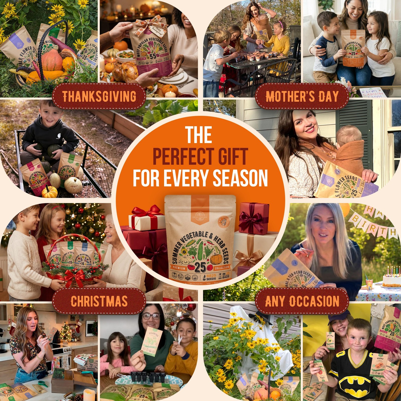 25 Summer Vegetable & Herb Garden Seeds Variety Pack – 6,820+ Non-GMO Heirloo…