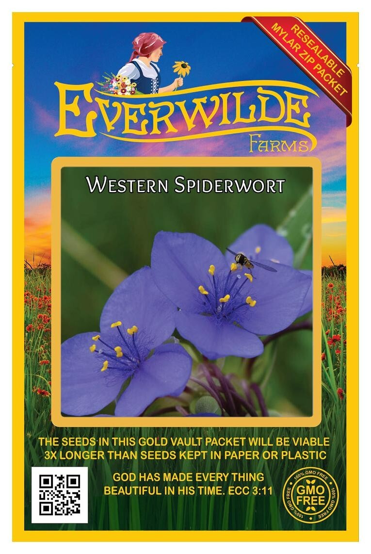 200 Western Spiderwort Wildflower Seeds – Everwilde Farms Mylar Seed Packet