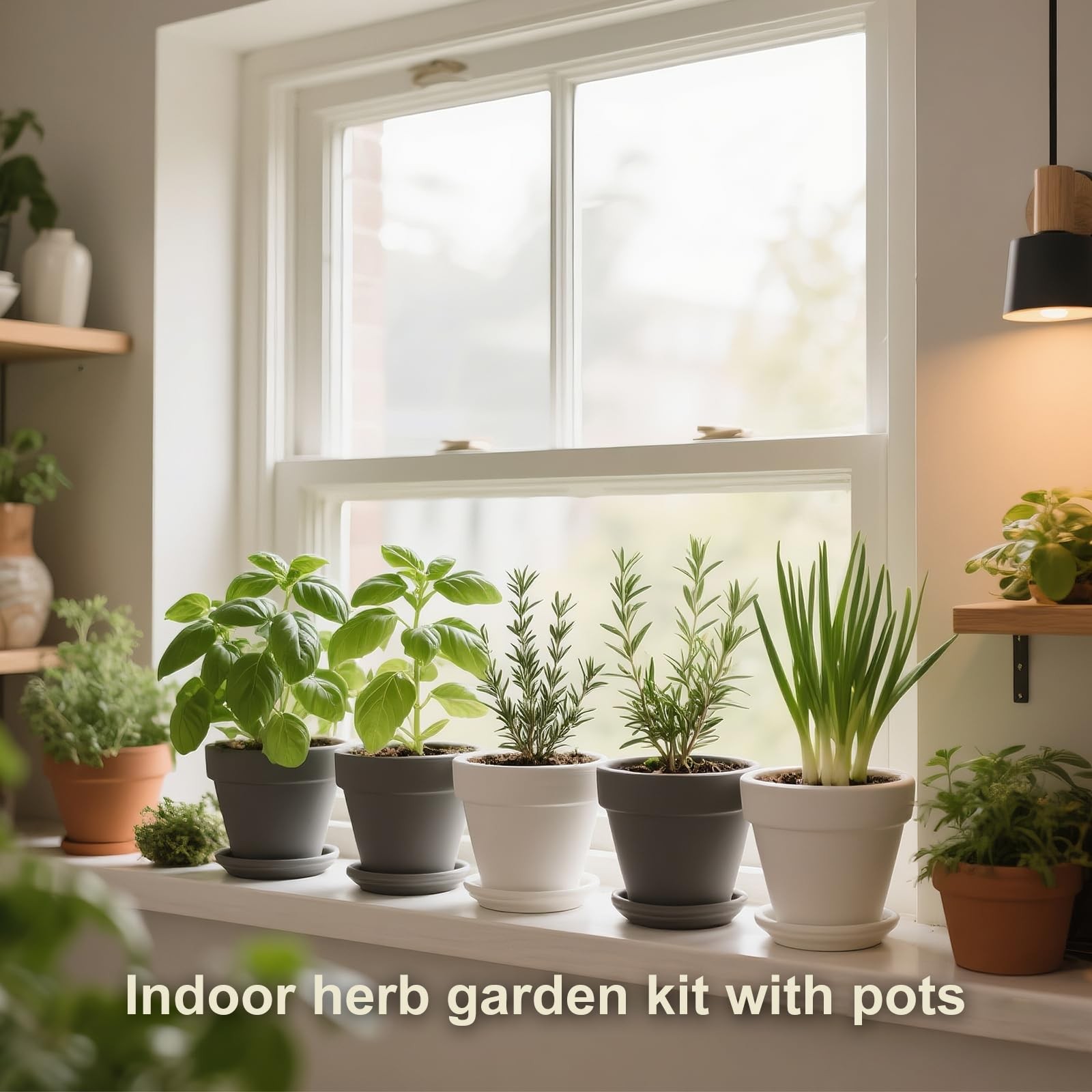 Indoor Herb Garden Kit – 33pcs Starter Set with Pots, Soil & Tools