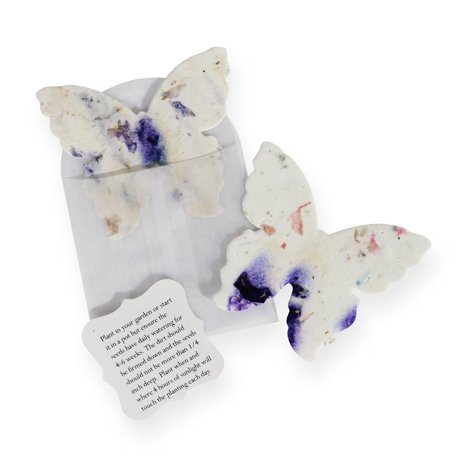 Bloom Wildflower – Set of 24 Purple Butterfly-Shaped with Envelope and Planti…