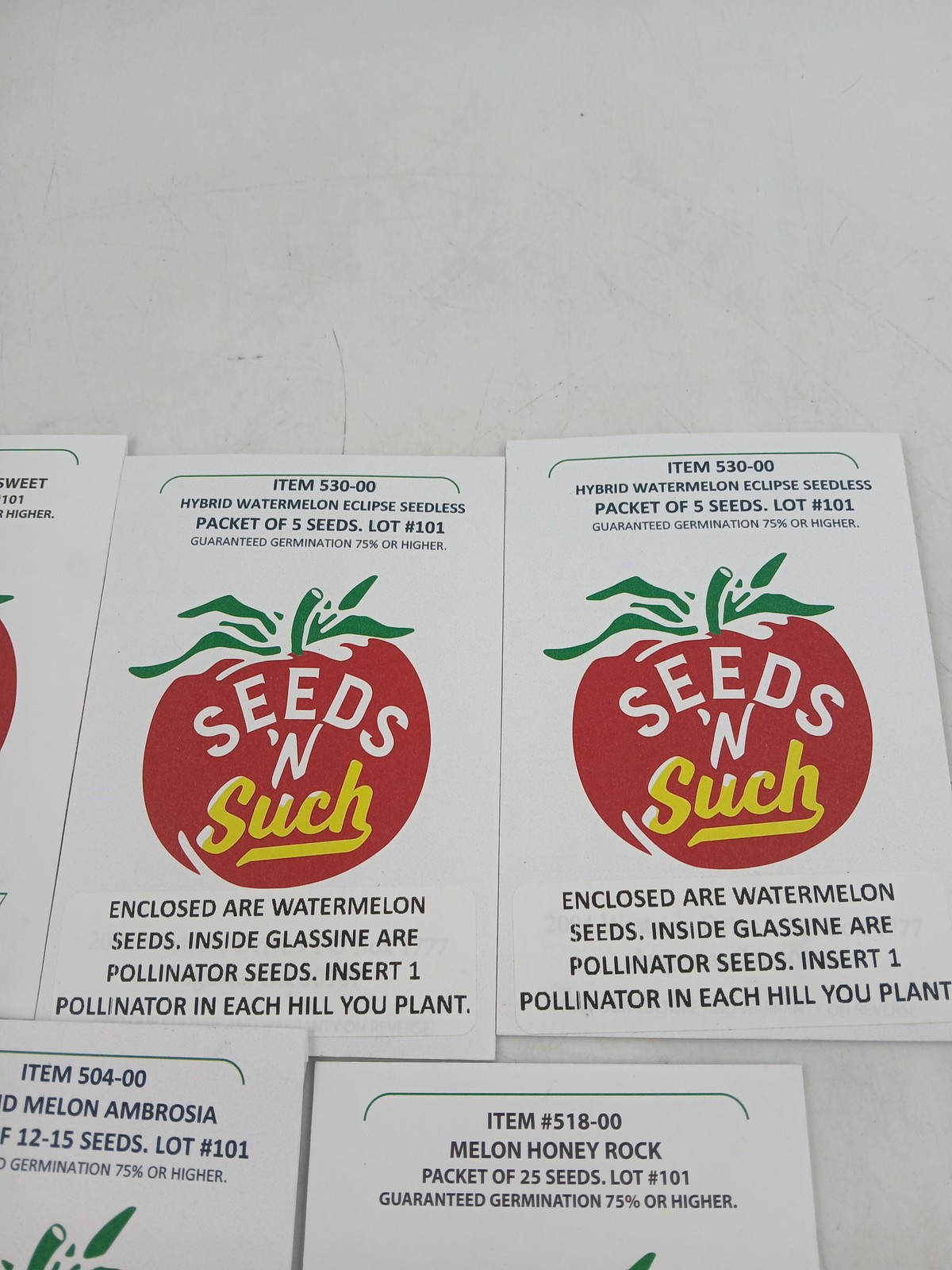 Seeds ‘N Such Watermelon Melon Seeds Lot of 5 Packets Variety Mix White