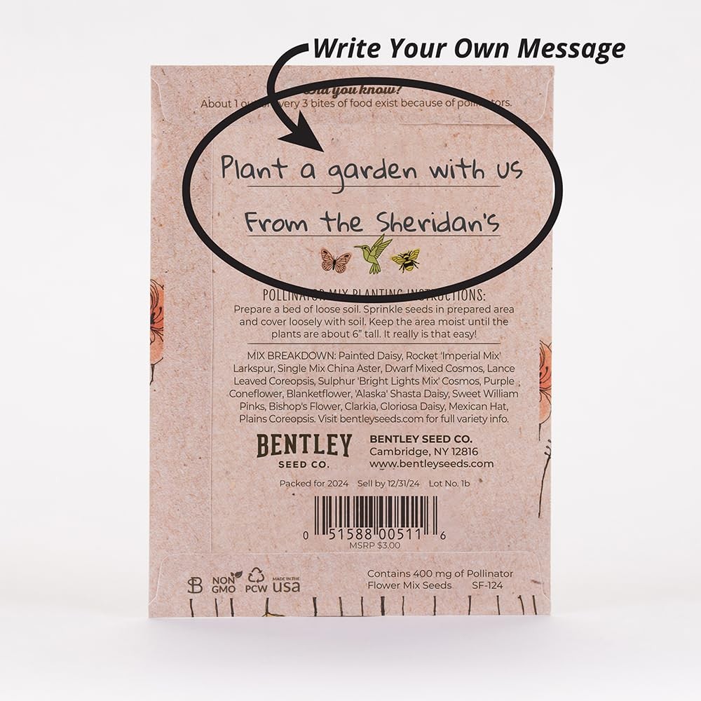 Bentley Pollinator Mix – Pre-Filled, Non-GMO, Non-Coated Butterfly Packets – …