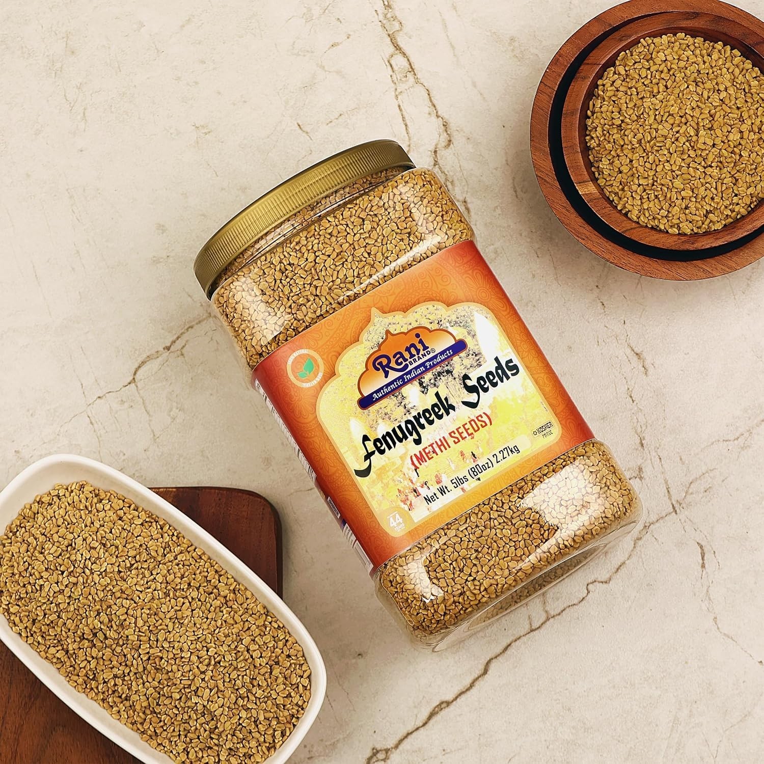 Rani Fenugreek Methi Seeds Whole 80oz Bulk Jar